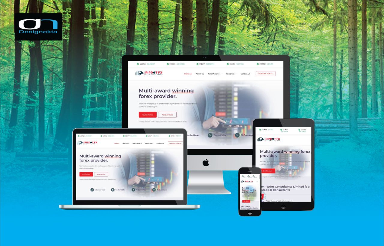 Pipdot FX Web Application — Designekta Studios portfolio